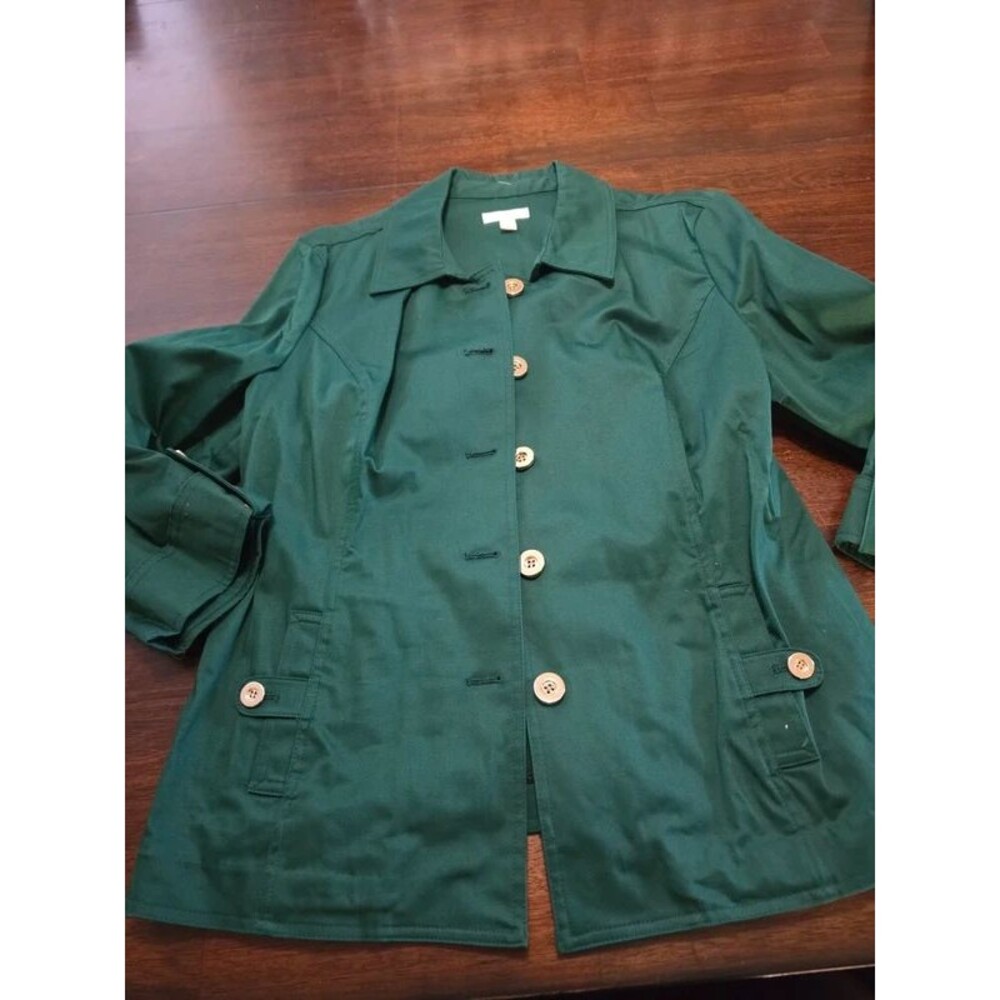NWT Charter Club Emerald Green Button-Front Fashion Jacket - XL